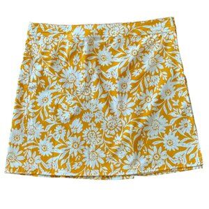 Rip Skirt Golden Yellow Floral A-Line Mini Skirt Swim Cover-Up Size XL